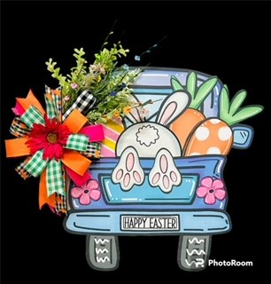 Easter Bunny Truck dive Door Hanger